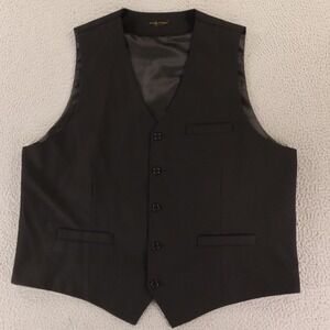 Vest XL 48R Black Twill Polyester Dress Formal Business Wedding Party Waistcoat